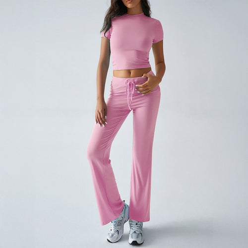 Damen Sportliches Lounge-Set mit elastischem Bund und figurbetontem Oberteil R&B