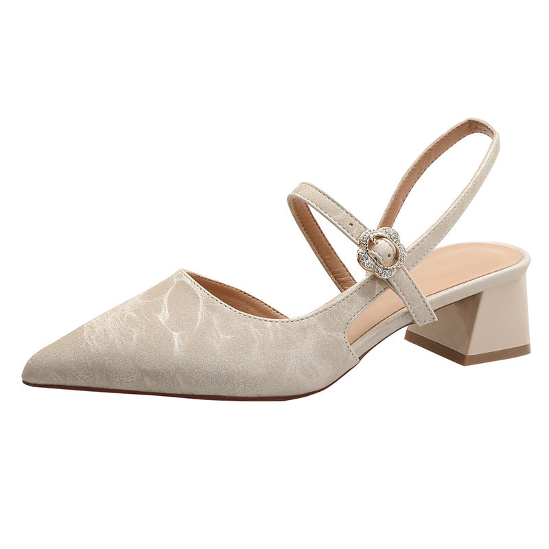 Damen Slingback-Pumps mit elegantem Riemen und blockiertem Absatz