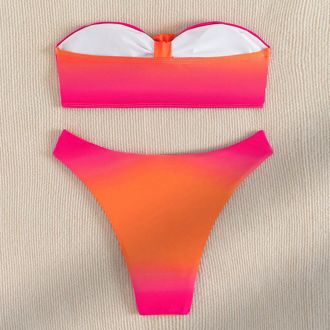 Damen Bandeau-Bikini mit floralem Herzdesign R&B