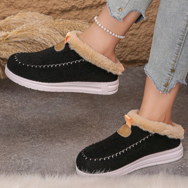 Damen Fluffy Hausschuhe mit rutschfester Sohle und kuscheligem Innenfutter R&B