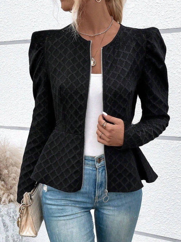 Damen modischer Blazer mit Puffärmeln R&B