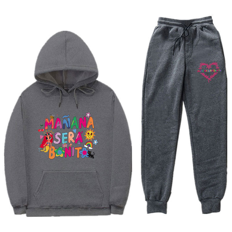 Damen Sweatshirt- und Jogginghose-Set mit buntem Aufdruck