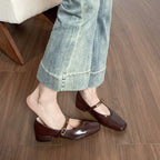 Damen elegante Mary-Jane Schuh mit verstellbarem Riemen