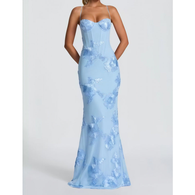 Damen Elegantes Abendkleid mit floralem Spitzenmuster und figurbetontem Schnitt R&B