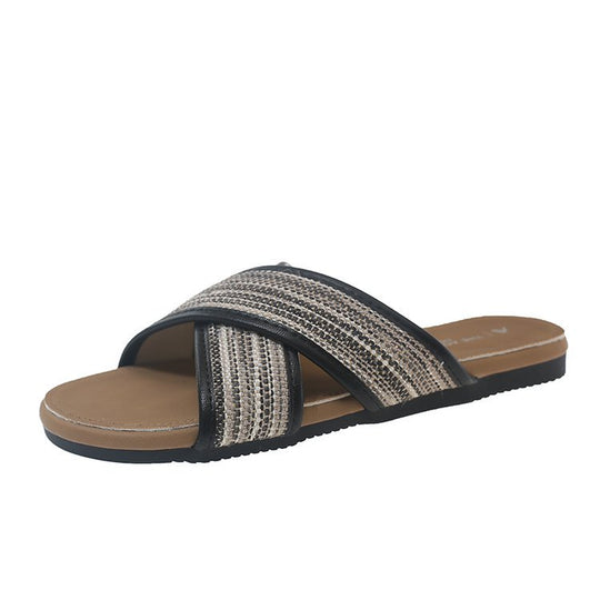 Damen modische Sandalen mit Pompons R&B