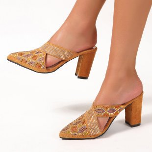 Damen Mules mit funkelnder Dekoration R&B