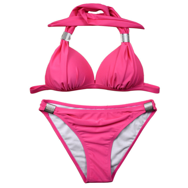 Damen Triangel-Bikini mit verstellbaren Trägern und schicker Knoten-Detail R&B
