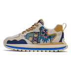 Damen Sportliche Sneaker mit buntem Ethno-Muster und flexibler Sohle R&B