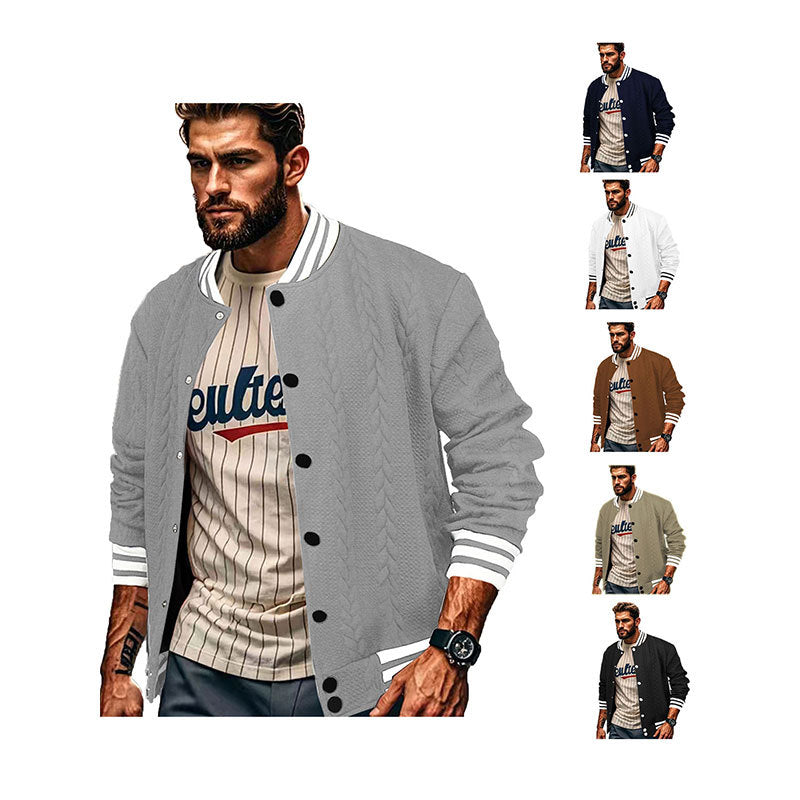 Herren Sportswear-Bomberjacke mit strukturiertem Design und Kontraststreifen R&B
