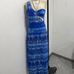 Damen Einteiler Badeanzug mit modernem Cut-Out und schickem Wickelrock R&B