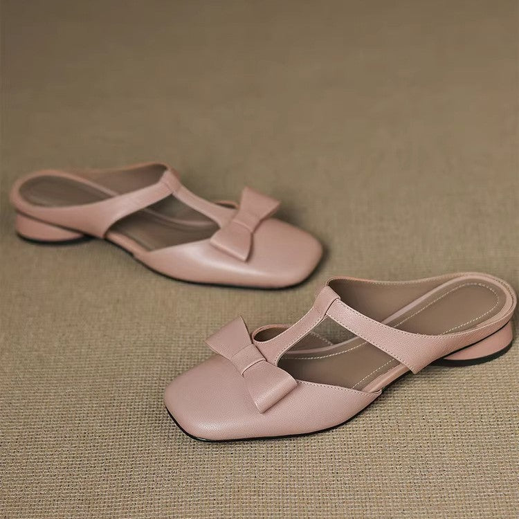 Damen Slingback-Pantoletten mit elegantem Schleifen-Design