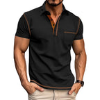 Herren Poloshirt mit modernem Kragen und praktischen Knopfdetails