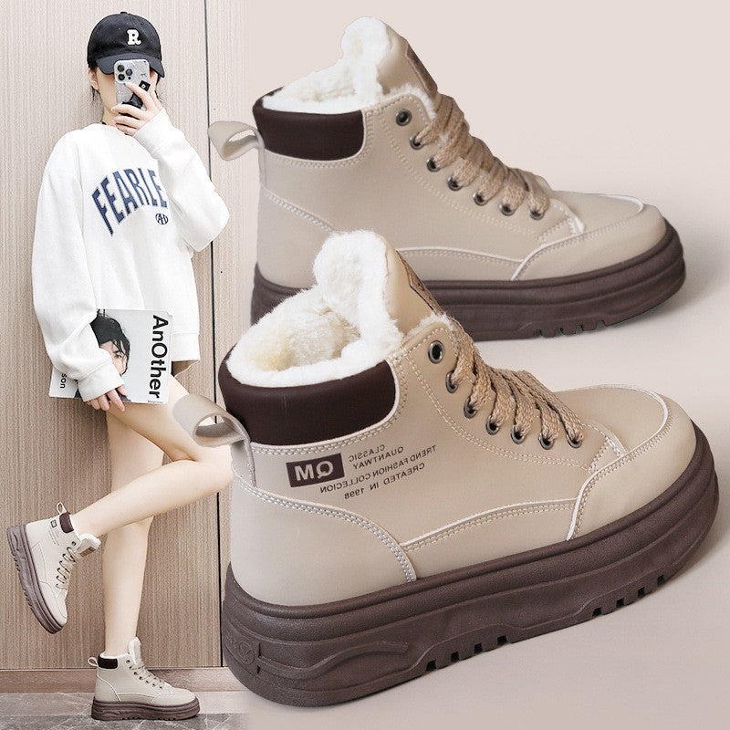 Damen High-Top Sneakers mit warmem Fleece-Futter und rutschfester Laufsohle R&B