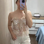 Damen Funktionsbluse mit Pailletten und Rüschen R&B