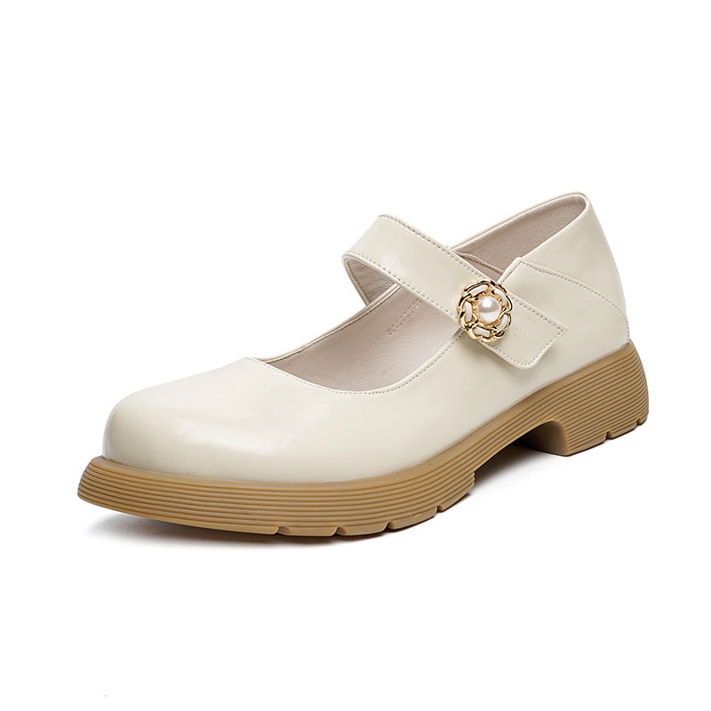 Damen elegante Mary Jane Ballerinas mit Schmuckdetail und rutschfester Sohle R&B