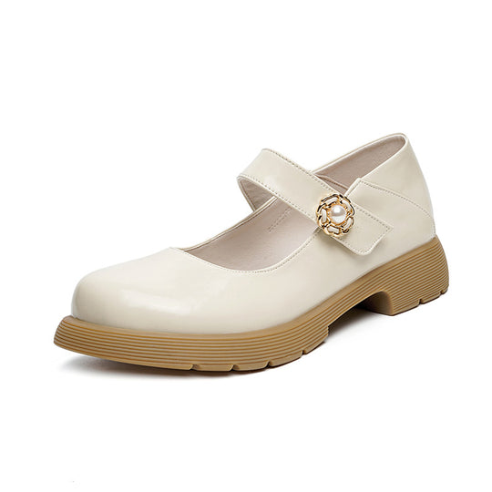 Damen elegante Mary Jane Ballerinas mit Schmuckdetail und rutschfester Sohle R&B