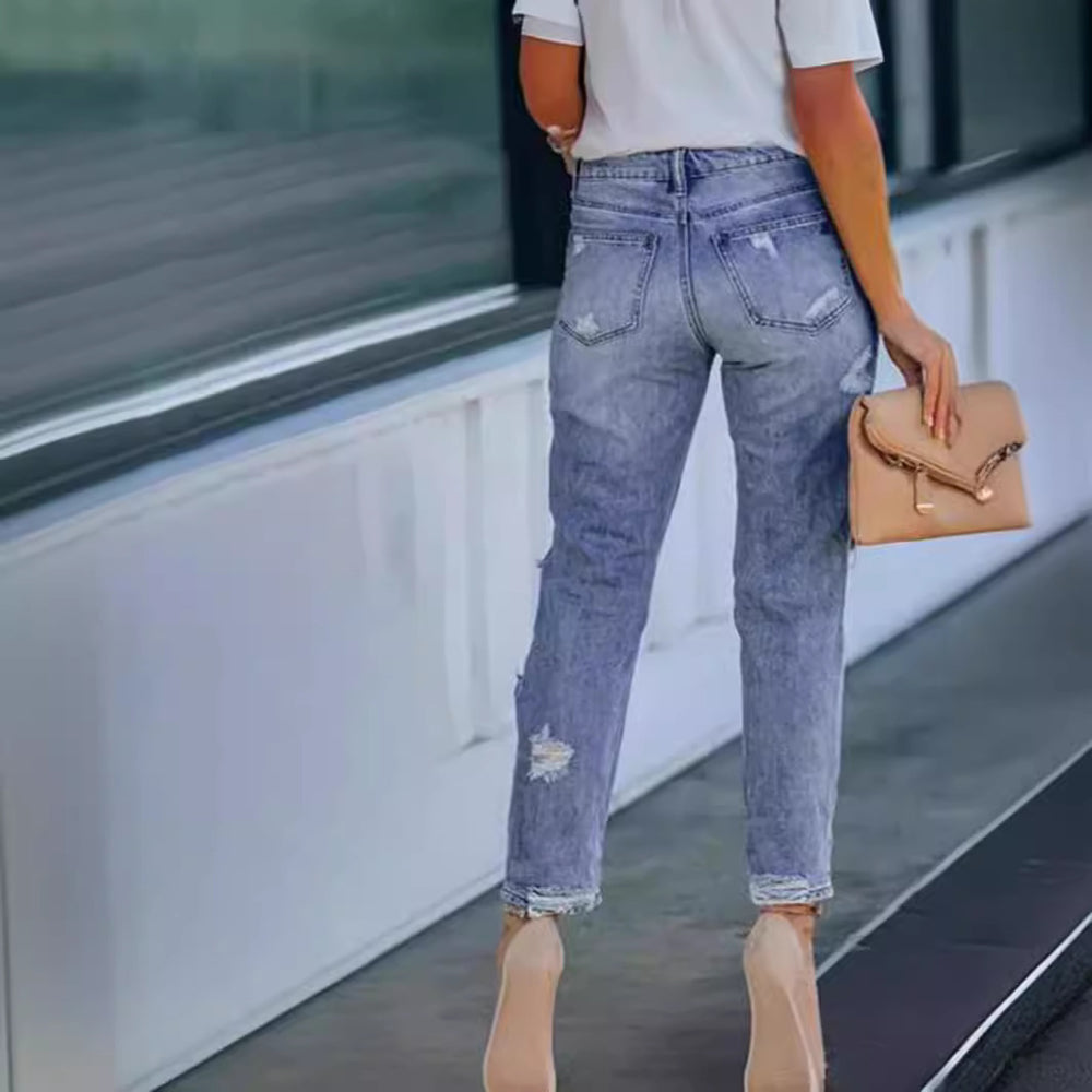 Damen Ripped Jeans im Used-Look R&B