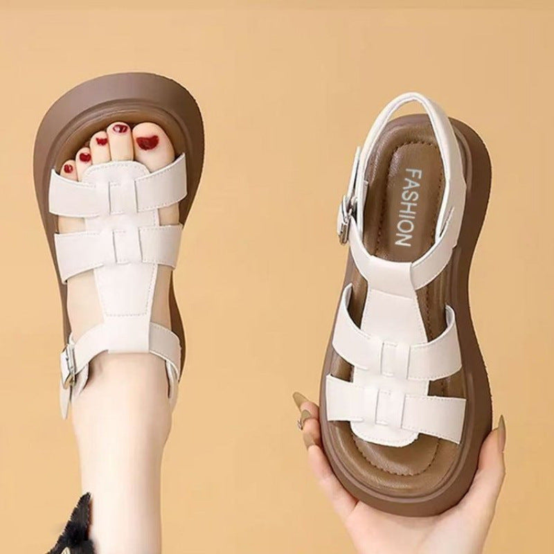 Damen Komfortable Plateau-Sandalen mit verstellbaren Riemen und modischem Design R&B