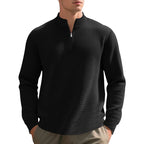 Herren bequemer Fleece-Hoodie mit hohem Kragen und praktischem Reißverschluss R&B