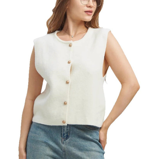Damen Strickweste mit edlen Knöpfen R&B