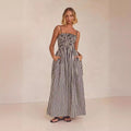 R&B | Gestreiftes Hosenträgerkleid mit Taschen
