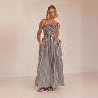 R&B | Gestreiftes Hosenträgerkleid mit Taschen