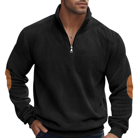 Fleece Pullover Herren sportlich elegant mit Stehkragen