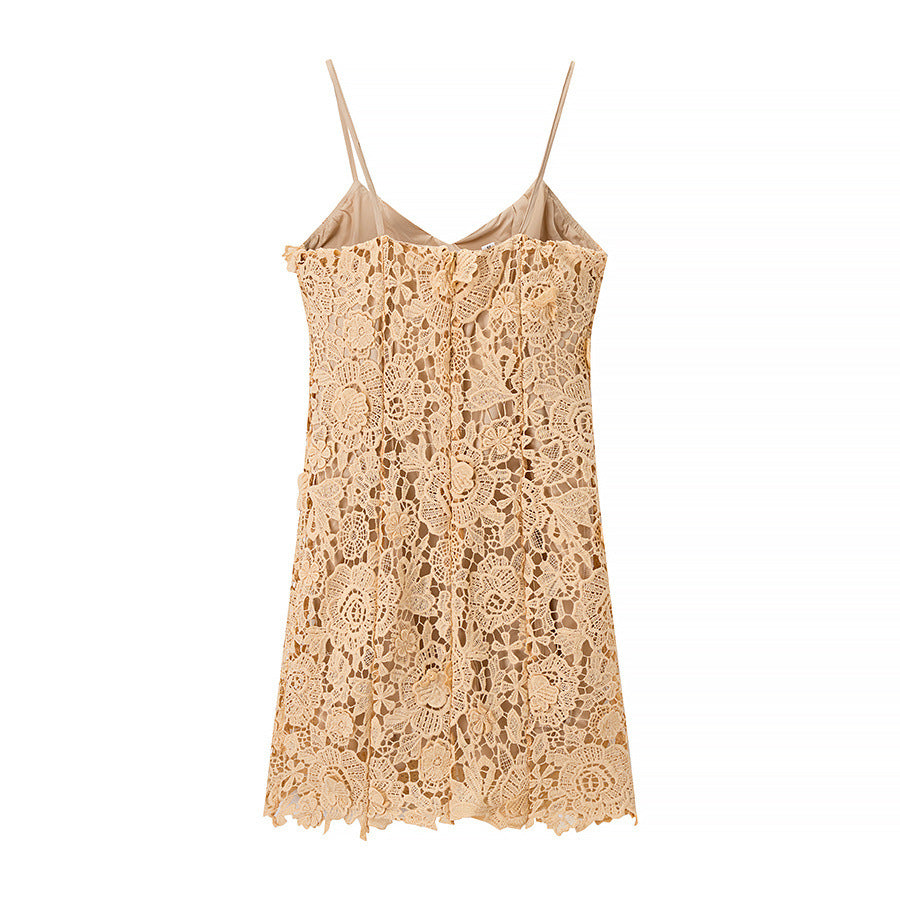 Damen Spitzensommerkleid mit zartem Trägerdesign R&B