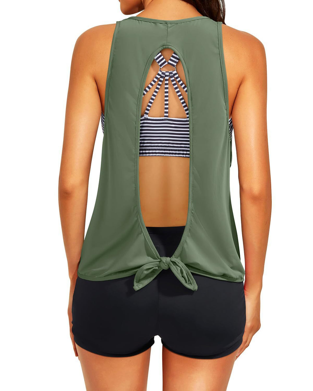 Damen Sportliches Tankini-Oberteil mit elegantem Rückenausschnitt R&B