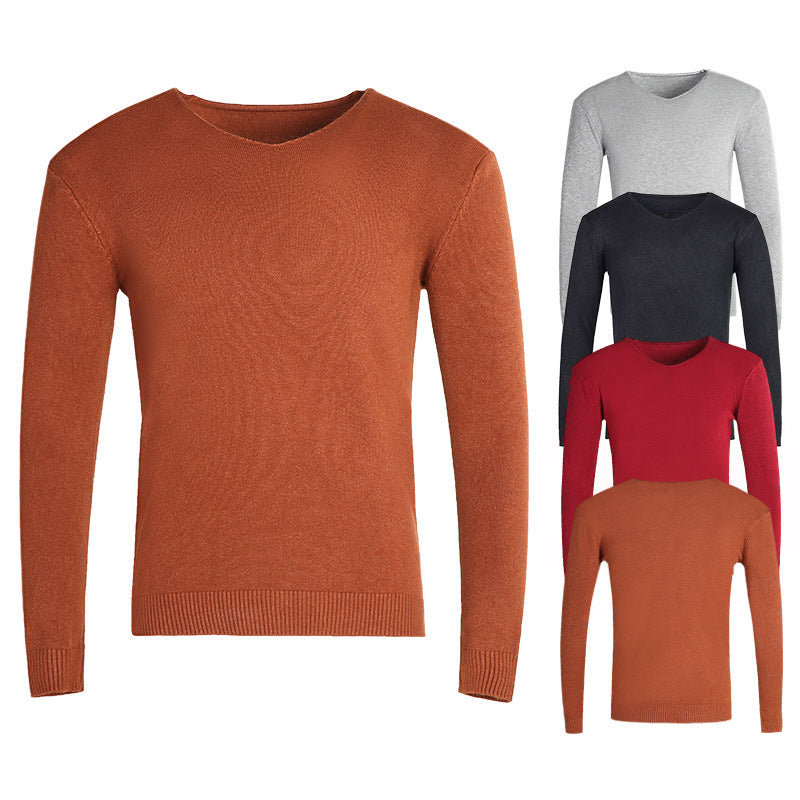 Herren klassischer V-Ausschnitt Pullover R&B
