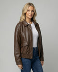 Lässige American Style Oversize PU-Lederjacke für Damen Herbst