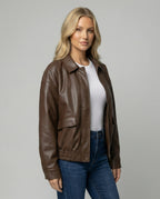 Lässige American Style Oversize PU-Lederjacke für Damen Herbst
