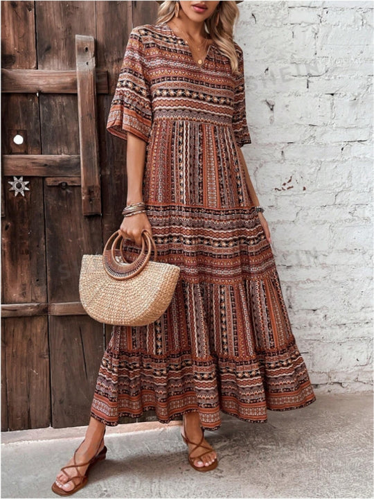 Damen Maxikleid im Ethno-Design R&B