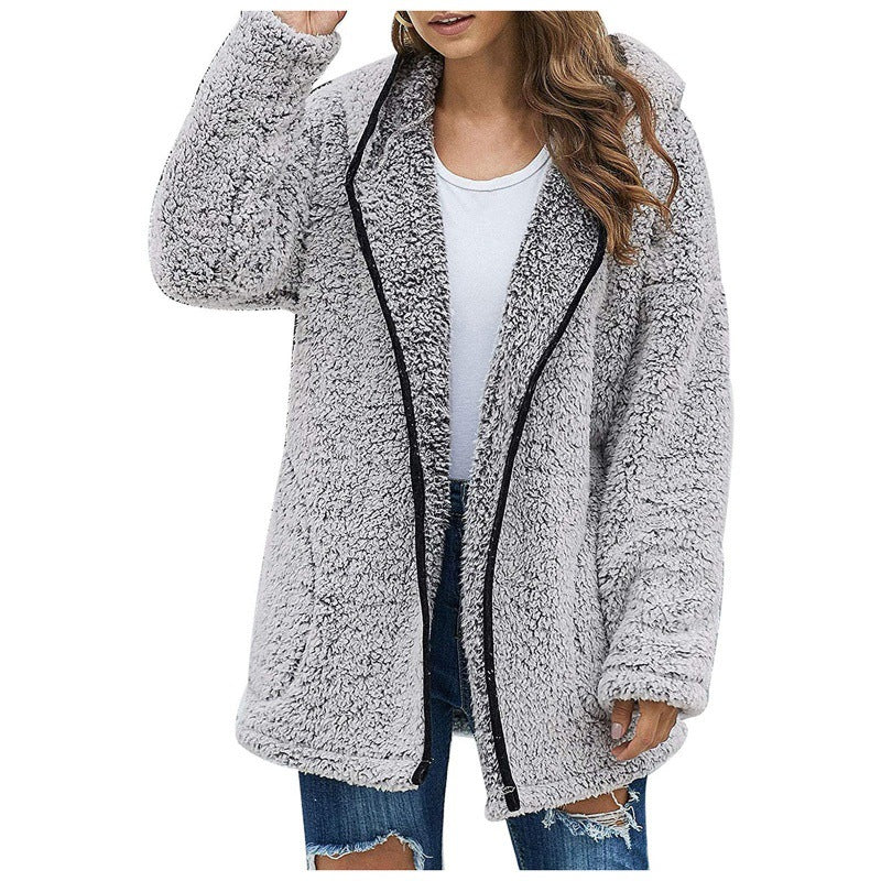 Damen kuschelige Fleecejacke mit weitem Schnitt und hochwertiger Verarbeitung R&B