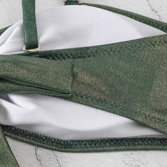Damen Glänzender zwei-teiliger Bikini mit eleganter Verzierung R&B