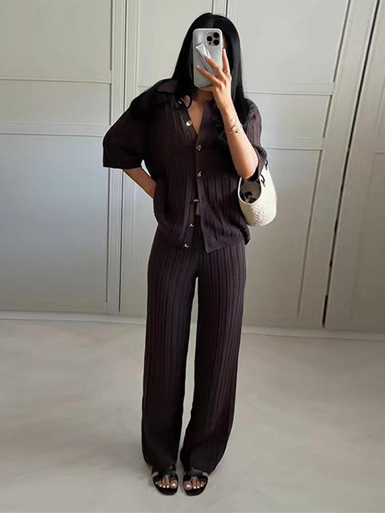 Damen Plissierte Strickhose R&B
