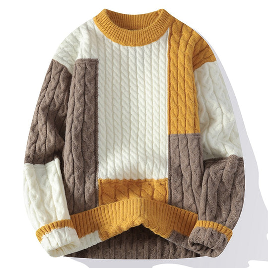 Herren modischer Pullover im Kabelstrickdesign R&B