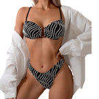 Damen Bikini mit elegantem Schnitt und modernem Muster R&B