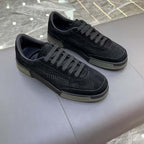 Damen atmungsaktive Freizeitsneakers aus hochwertigem Wildleder mit perforierten Details R&B