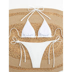 Damen Triangel-Bikini-Set mit verstellbaren Trägersystem und eleganter Dekoration R&B