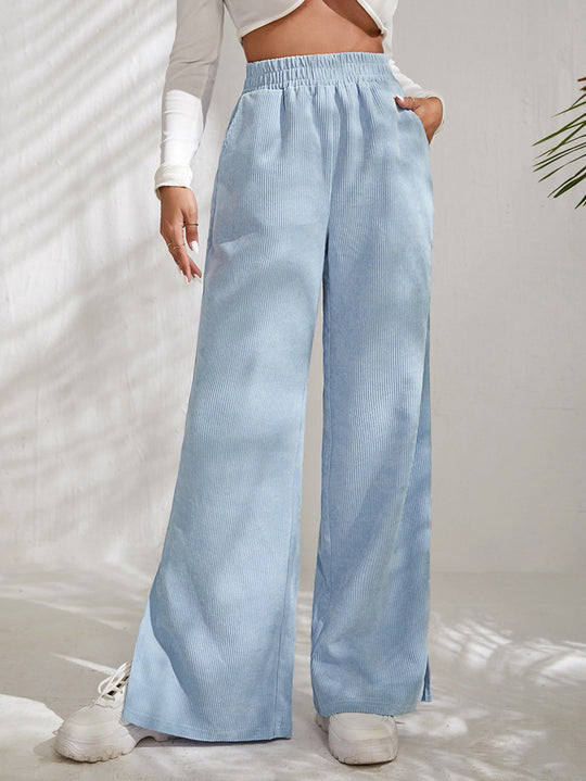 Damen Palazzo-Hose aus feinem Cordstoff mit seitlichen Schlitzen R&B
