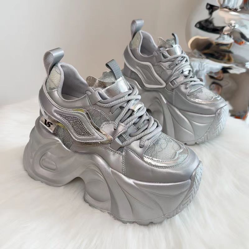 Damen Plateau Sneakers mit atmungsaktiver Mesh-Oberfläche und komfortabler Dämpfung R&B