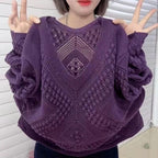 Damen Pullover mit V-Ausschnitt und modernem Strukturmuster R&B