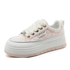 Damen Modische Sneaker mit floralem Design und erhöhtem Plateau R&B
