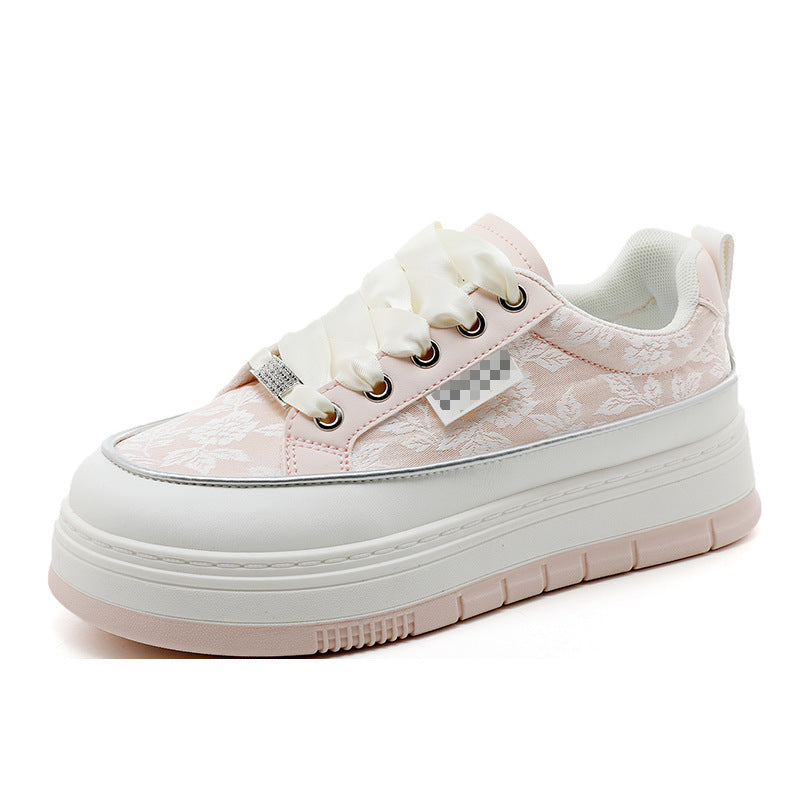 Damen Modische Sneaker mit floralem Design und erhöhtem Plateau R&B