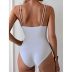 Damen chic eleganter Badeanzug mit Sternenapplikationen R&B