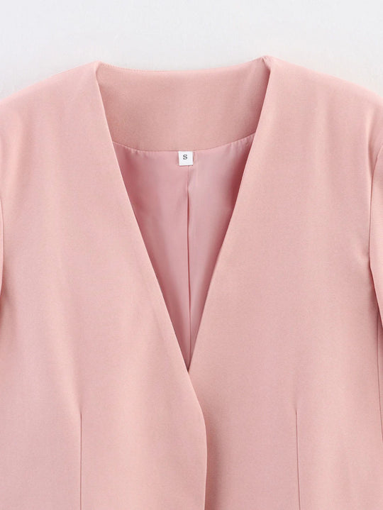 Damen modischer Blazer ohne Verschluss mit eleganter Silhouette R&B