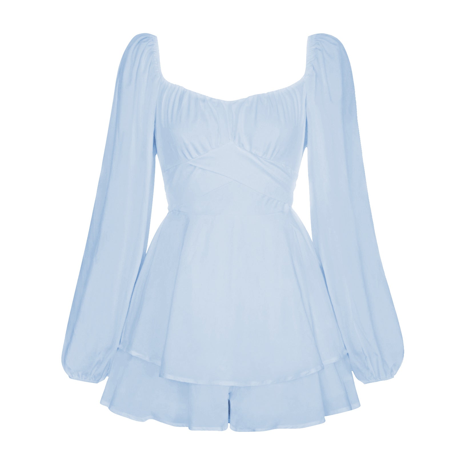 Damen Romantisches Minikleid mit Puffärmeln und verspieltem Schnitt