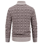 Herren modische Strickjacke mit grafischem Zipper-Design