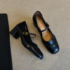 Damen elegante Mary Janes mit modischem Riemen und hochwertiger Ledersohle R&B
